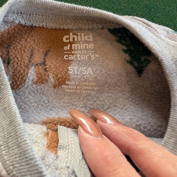 Bundle of Carter's Boy's Full-zip, Fleece, Footed Pajamas 5T 💙 - Picture 5 of 9